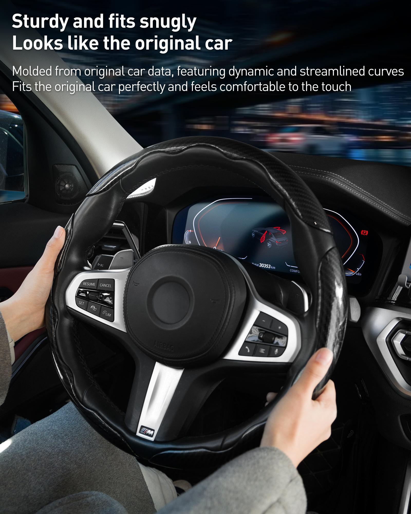 Car Steering Wheel Cover, Non-slip Design Steering Wheel Protector, Universal Car Steering Wheel Cover for 15 Inch, Decor Gadgets, Car Accessories, Men Gifts, Car Essentials, Vehicle, for Racing