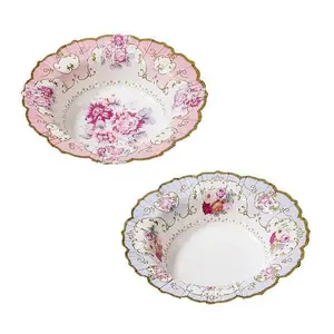 Vintage Floral Paper Bowls