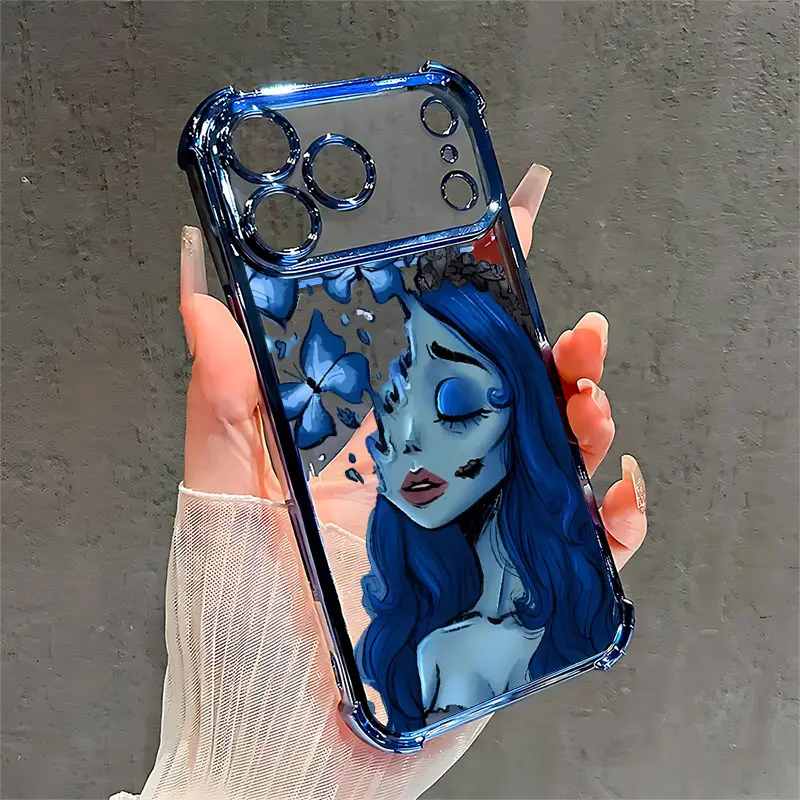 Character Butterfly Four Corner Airbag Anti-Collision Electroplated Soft&Flexible TPU Silicone Phone Case For iPhone 17 Pro Max AIR 16 15 14 13 12 11 Plus XSMAX Cases Durable|Shockproof|Full Camera Protection|Gift For Men Women summerwins tiktokshopbackto