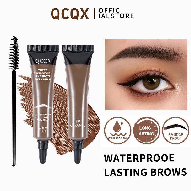【QCQX】Eyebrow Tint Kit - Long-Lasting, Waterproof Brow Dye Gel Set | Smudge-Proof Brow Color