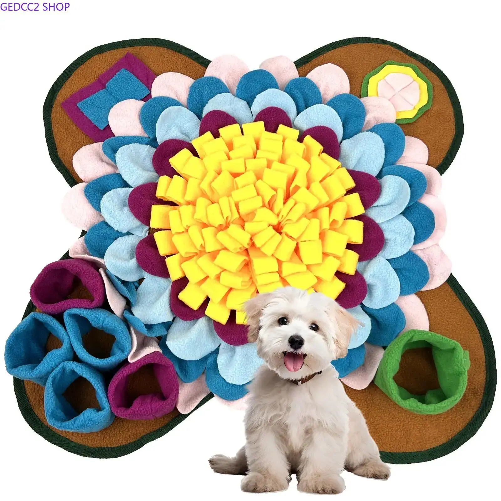 Cotton Pet Snuffle Mat - Nylon Fleece Sniffing Toy, Slow Feeder Training Mat for Dog Mental Stimulation, Boredom Relief & Versatile Indoor Use, Interactive Enrichment, Enrichment, Outdoor, Versatile Use, All Seasons