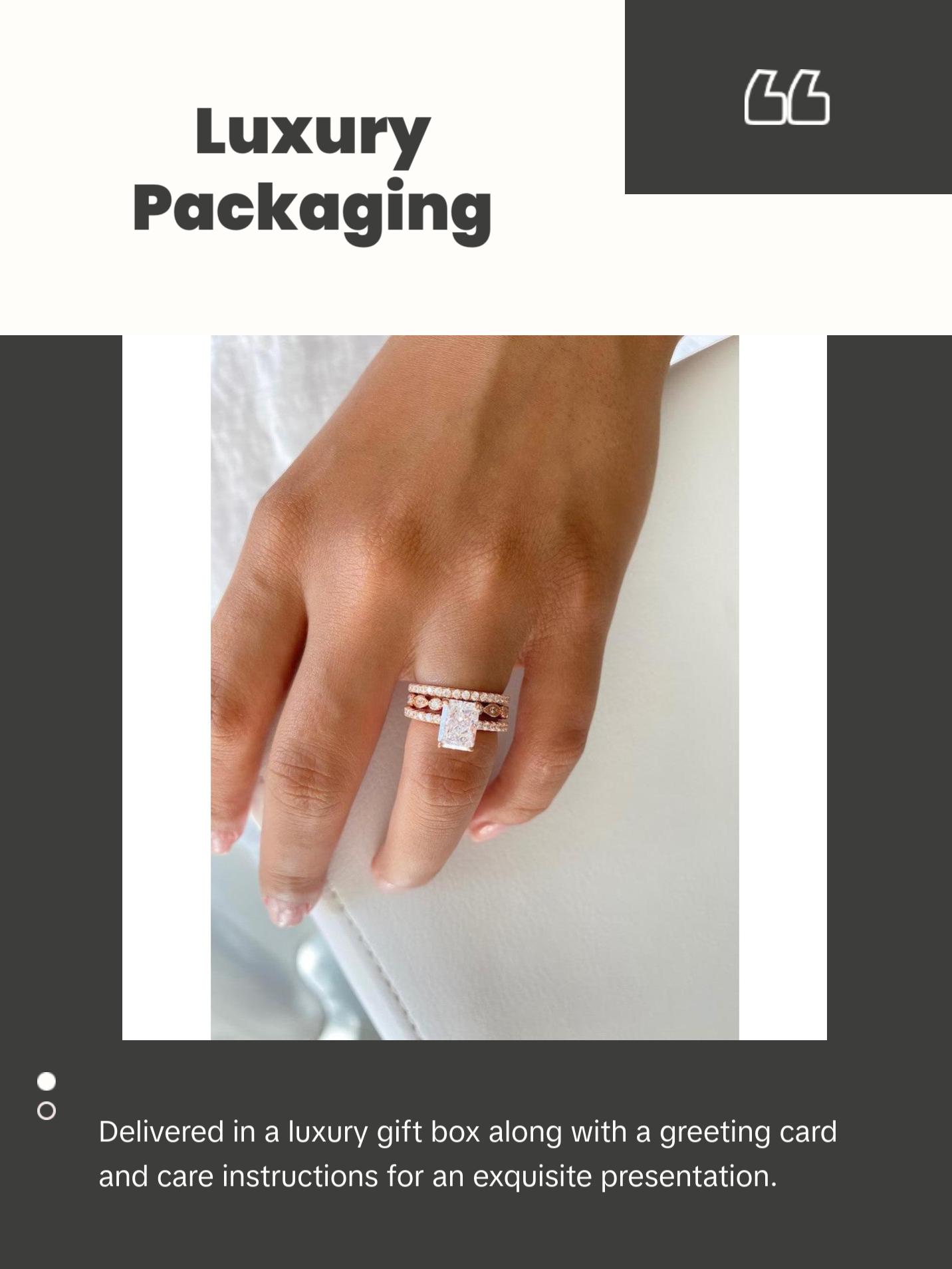 3.50 CTW Radiant Cut, 3-Piece Wedding Ring Set