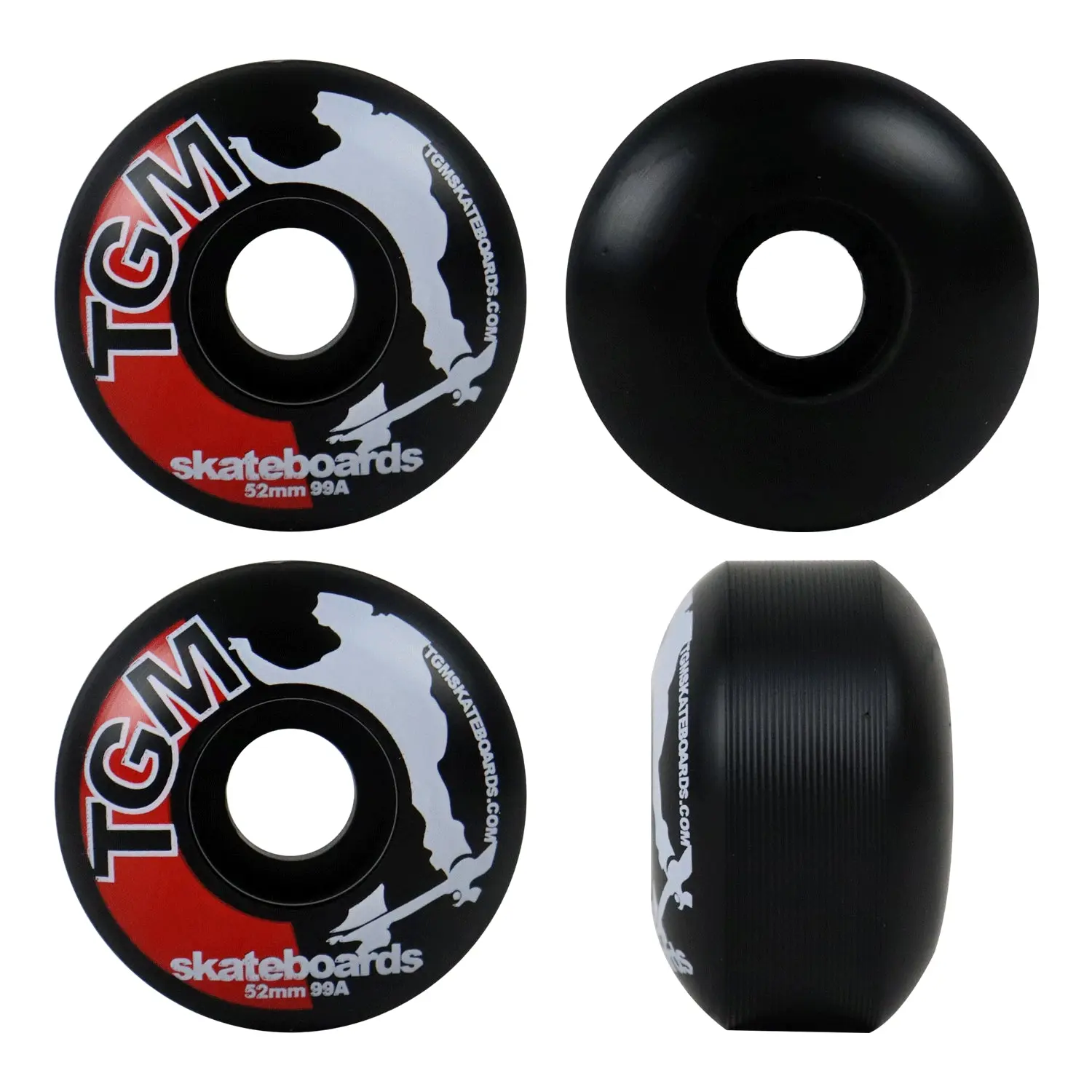 TGM Skateboard Wheels 52mm 99A Black