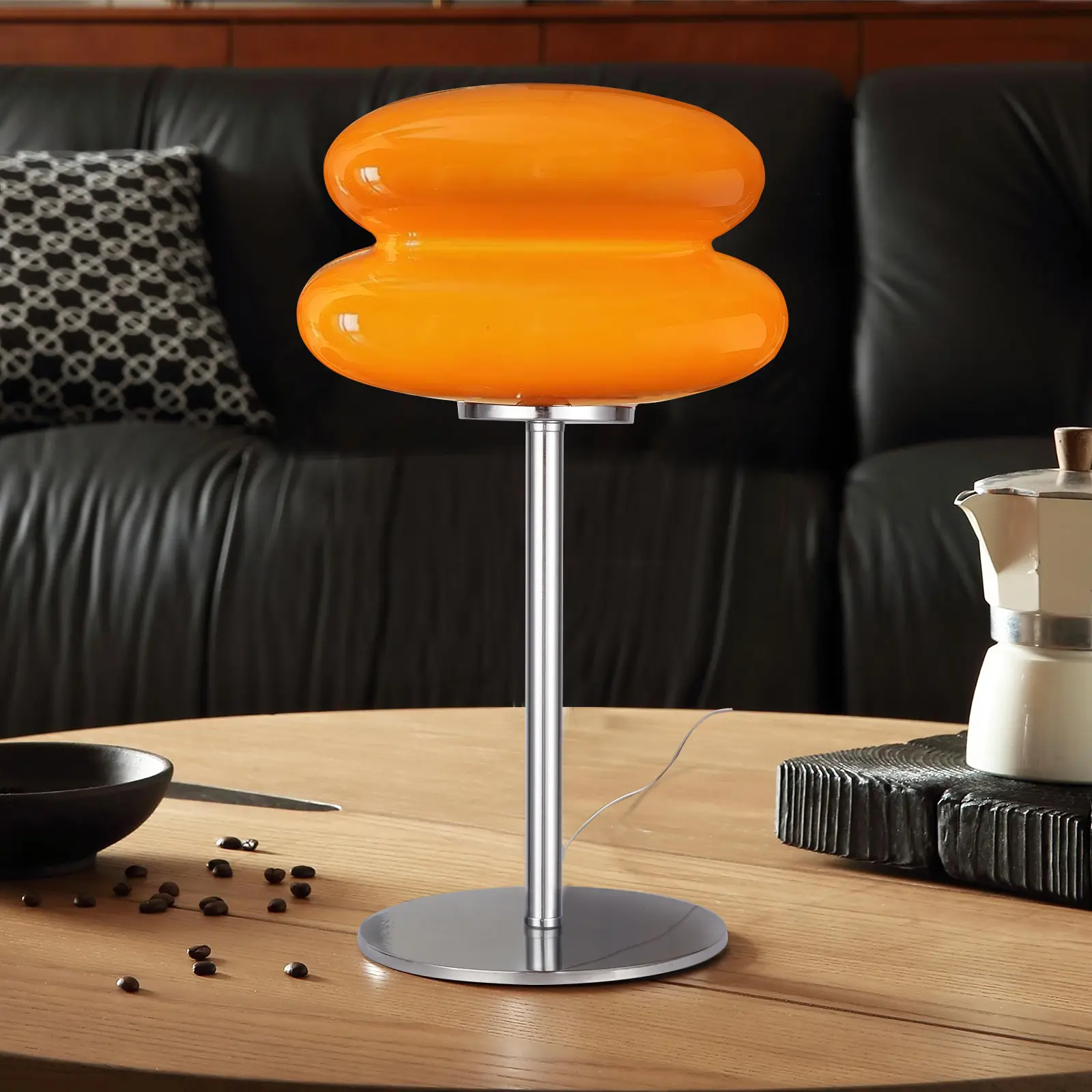 Mid Century Modern Lamp for Nightstand Table Lamp for Bedroom, Dimmable Retro Egg Tart Bedside Small Lamps,Unique Home Mushroom Decor Aesthetic Cute Table Lamps nightstand lamp