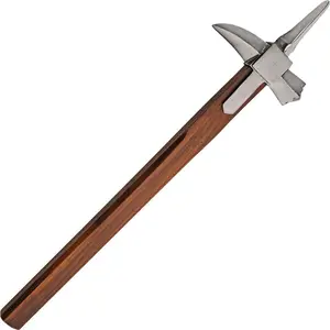 Medieval Warrior Spiked Lucerne War Hammer, 26.5-inches Overall, 18-inches Teak Wood Handle, Mild Steel for Renaissance, Cosplay, Costume Accessory
