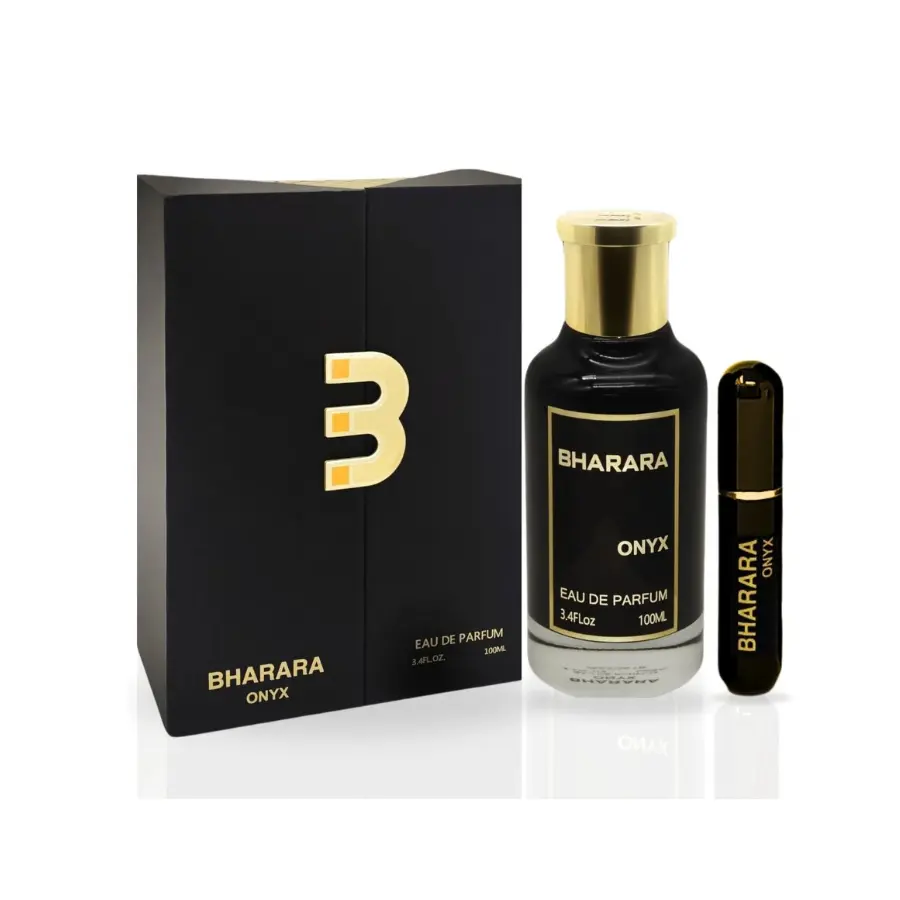 Bharara Onyx Eau De Parfum for Men Adults, 3.4 fl oz - Bold Woody Fragrance with Bergamot & Lemon Top Notes, Aromatic Citrus, Signature Scent, Vanilla Scents, Single Item, Woody Scent, Aromatic Citrus Woody