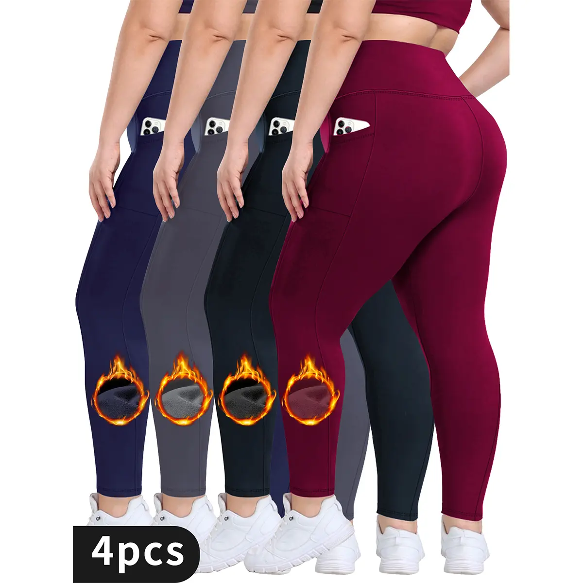 4pcs plush pant(black grey red blue)