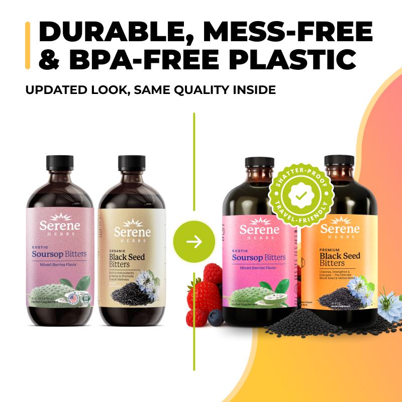 Serene Herbs 16 Day Soursop Reset | Organic Herbal Detox Cortisol Bundle Gut Healthy Booster Immune Support & Energy | Non-GMO, Vegan (32 fl oz, 16 fl oz Each)