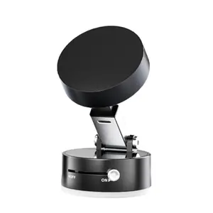 2026 Magnetic Car Phone Mount, Vacuum Suction Dashboard Mount with Adjustable Angle, Magnetic Phone Holder, Black