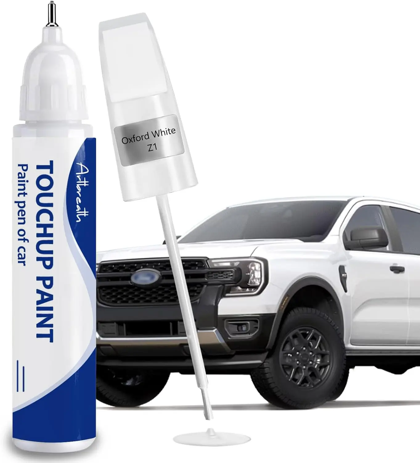 Oxford White(YZ/Z1/M6887) Touch Up Paint for  -Exact Match–Chips and Nicks Car Paint Scratch Repair Kit Automotive Paint Pen for F-150/Mustang/Transit/Explorer/Ranger/Escape/Edge