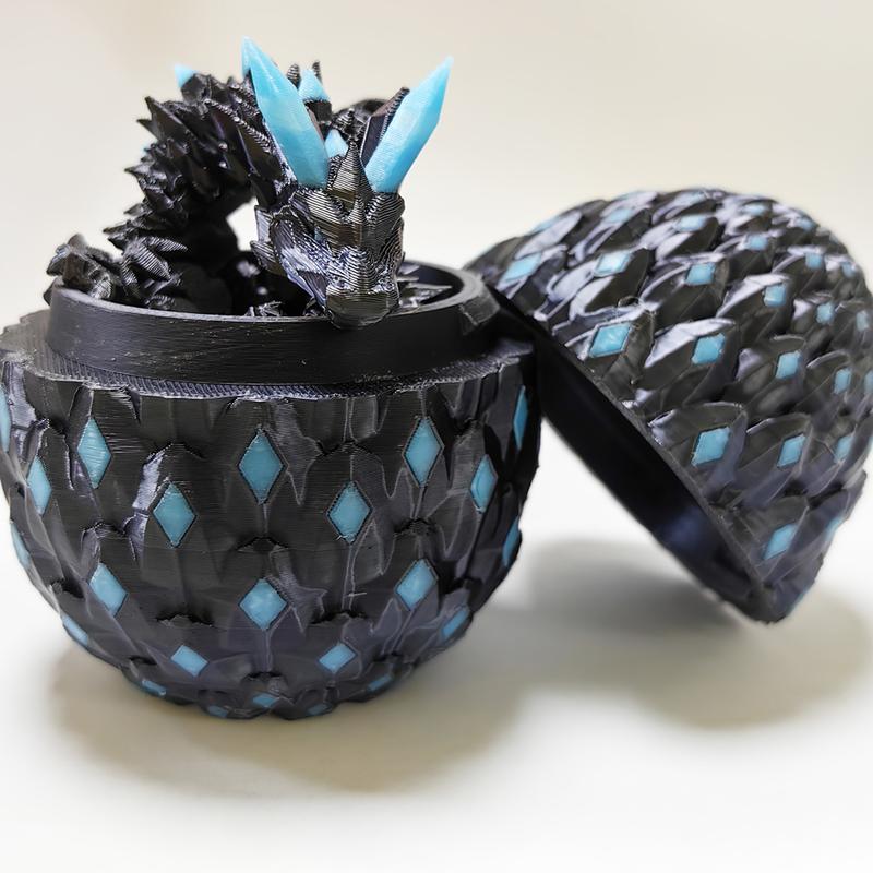 1set 3D Printed Dragon with Eggs Mystery Dragon Egg Glow in The Dark 3D Print Dinosaur Eggs for Home Decor Funny Gift Staute