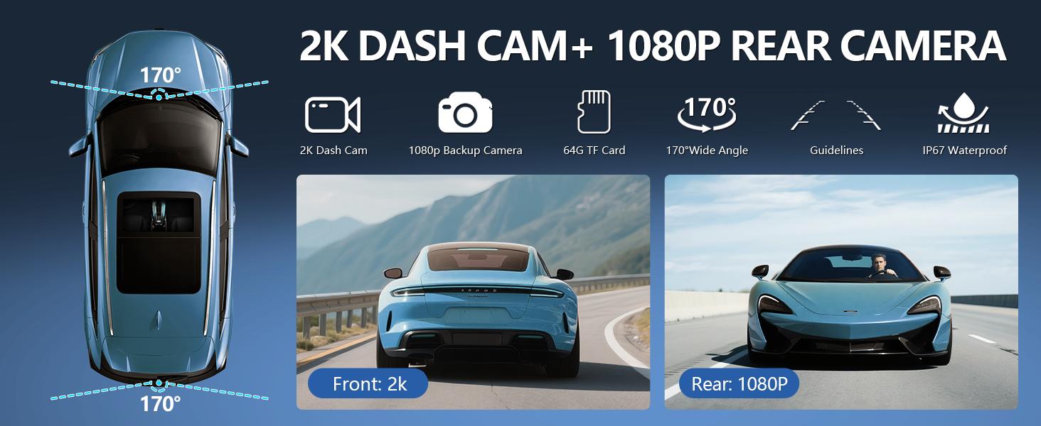 【Hieha】Wireless CarPlay Screen with 2K Dash Cam, 8.14" Portable Touchscreen Car Stereo with CarPlay & Android Auto, 1080P Backup Camera, Voice Control, Bluetooth, Mirror Link, GPS Navigation