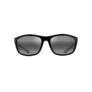 Maui Jim Nuu Landing Sunglasses 869-02 Black Gloss with Black rubber Frame Neutral Grey Lenses