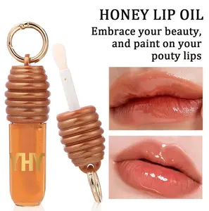 HONEY LIP OIL Brazilian Honey Infused Lip Oil Lip Moisturizer - Deeply Hydrating Formula to Smooth Lip Lines, Prevent Dryness & Nourish Lips, Rejuvenating Lip Care Treatment- with Keychain for Easy Carrying & Quick-Drying Formula for Long-Lasting