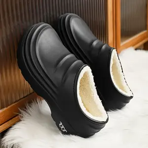 Women's Waterproof, Anti-Slip Work Clogs with Plush Lining - Black Chef & Hospital Shoes, Oil & Odor Resistant, Comfortable Thick Sole for All-Day Wear