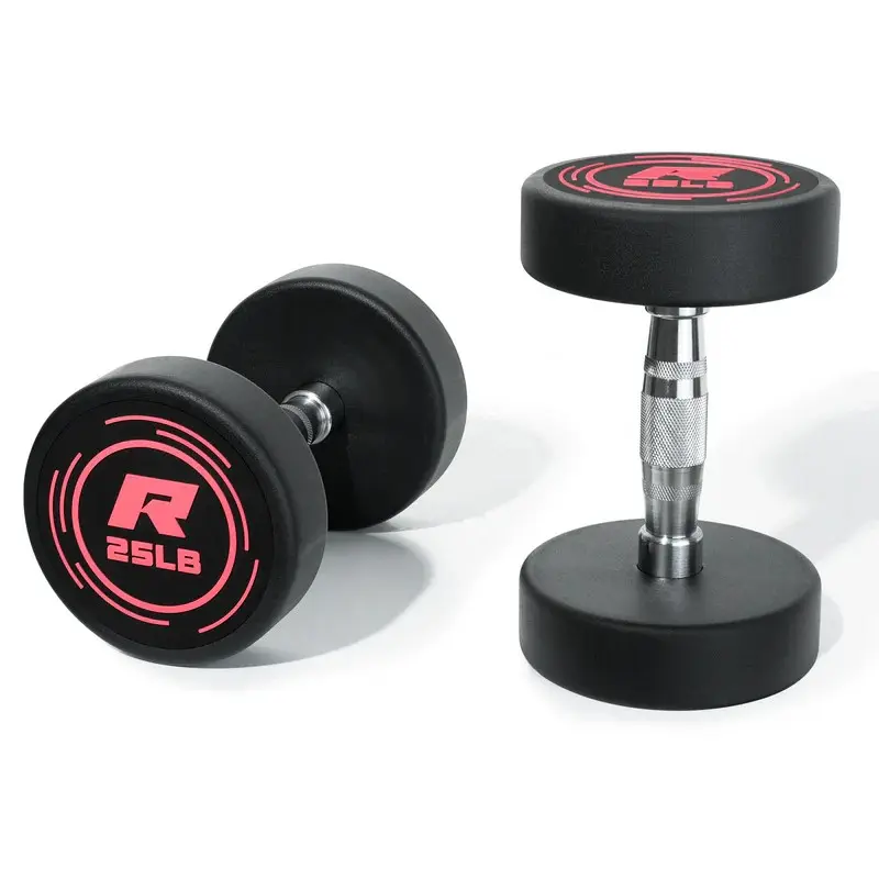 RITFIT Pink PVC-Coated Round Dumbbell Set Pairs - Anti-Skid Grip, Noise Reduction, Durable, Balanced Weight Distribution, Floor Protection for Arm Workout for Woman, Chest Day, Resistance Training Home Gym Stuff, Home Training Equipment, Weights, Home Wor