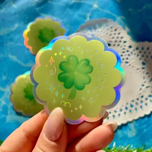 Lucky Clover Holographic Sticker