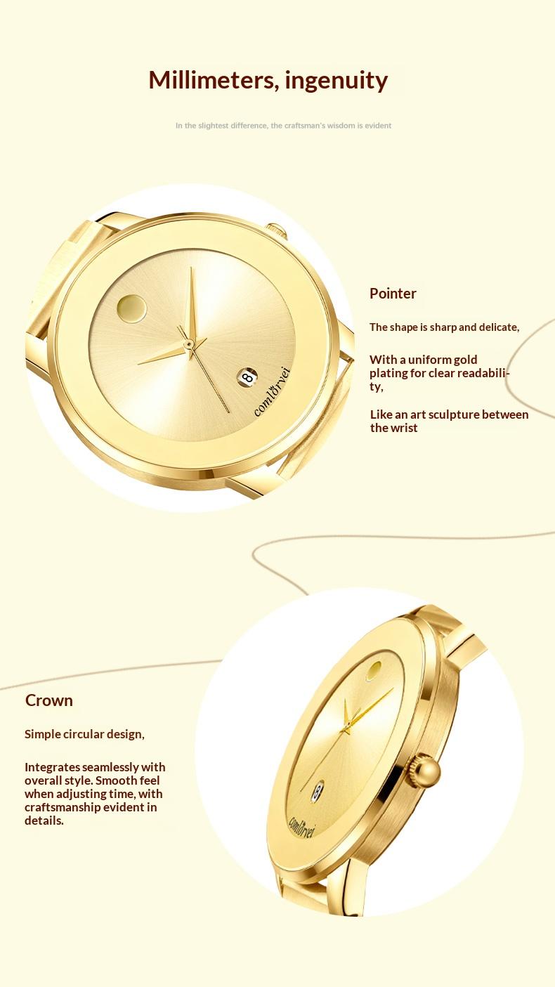 Luxury business quartz watches for men and women feature solid, hypoallergenic stainless steel strap with calendar function, deep waterproof, minimalist design, elegant, precise and durable for business travel, suitable for daily wear and gift giving Luxury business quartz watches for men and women feature solid, hypoallergenic stainless steel strap with calendar function, deep waterproof, minimalist design, elegant, precise and durable for business travel, suitable for daily wear and gift giving