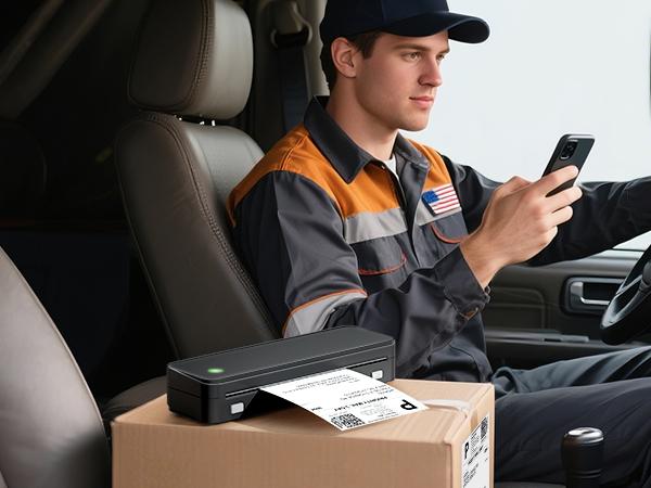 JADENS Portable Printer with 6 Rolls of Thermal Paper, Inkless Printer Bluetooth Support for 8.5" x 11" Size, Used for Travel, Car and Office