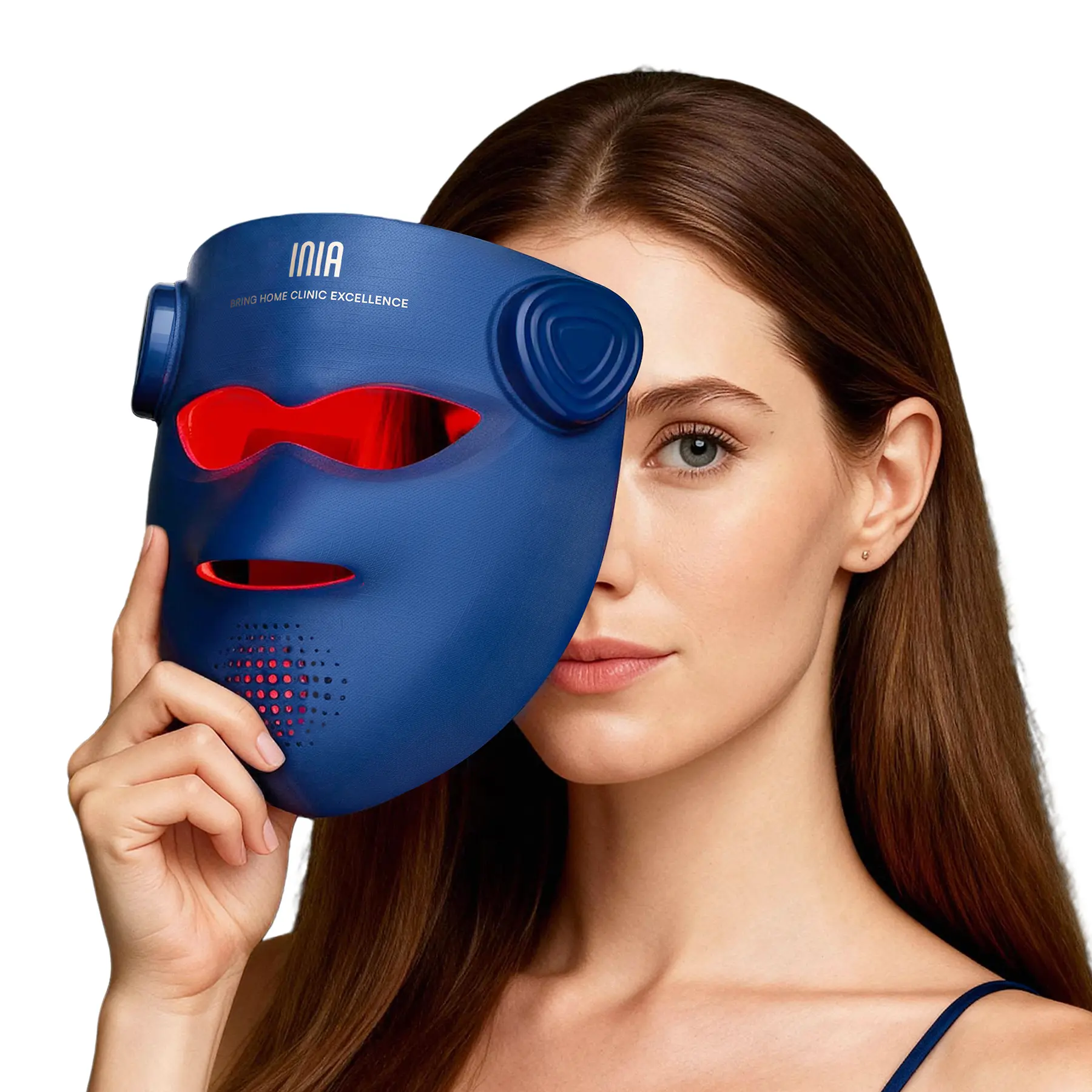INIA GLOW 940 nm 4D LED Mask – Dual NIR 940 + 850 nm Deep Penetration for Deeper Repair, Visible Lift & Lasting Radiance, 4D Fit for Jawline Lift & Firm, Cooling Therapy, Wireless Comfort, Summer Travel Accessories,back to school,back to school haul