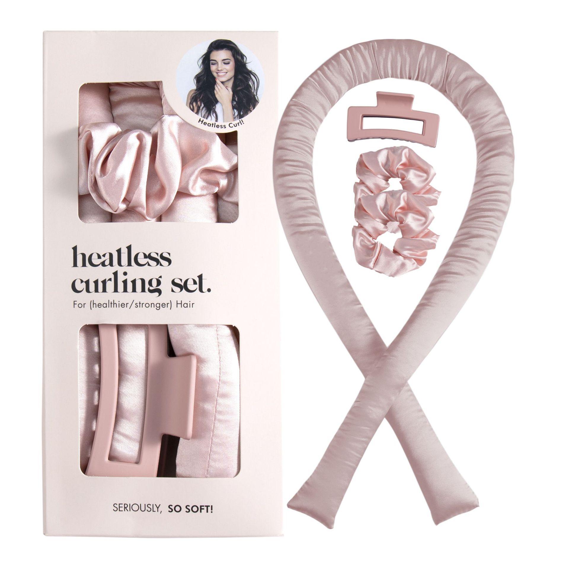 Overnight Heatless Curing Ribbon | Silk Sleep-Friendly HairRoller for Natural Waves | No Damage Bedtime Styling Setwith Secure Clips