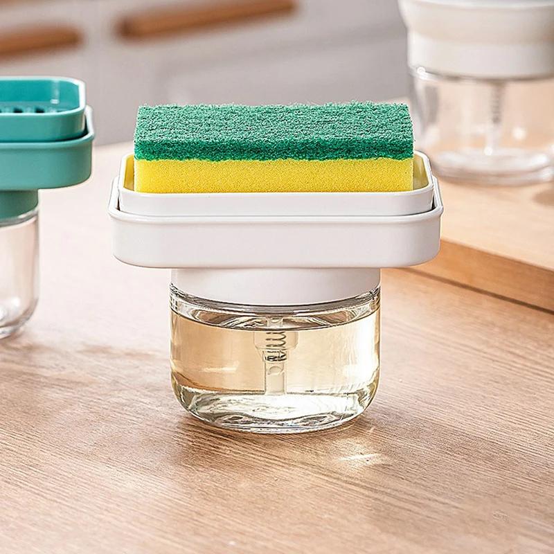 PF-Autumn and winter hot-selling new products automatic detergent dispenser refill, sponge rack, push rod storage box, kitchen sink, dishwashing liquid