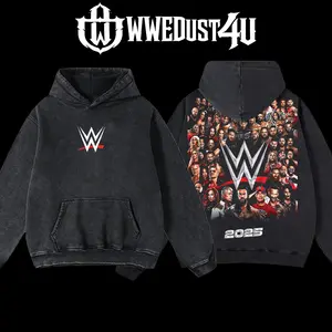 WWEDust4U Retro Vintage Limited Edition "Roster Collage" 2025 Hoodie 100% Cotton Blend Pre-washed for Softness Classic Menswear Fabric Oversized Fit
