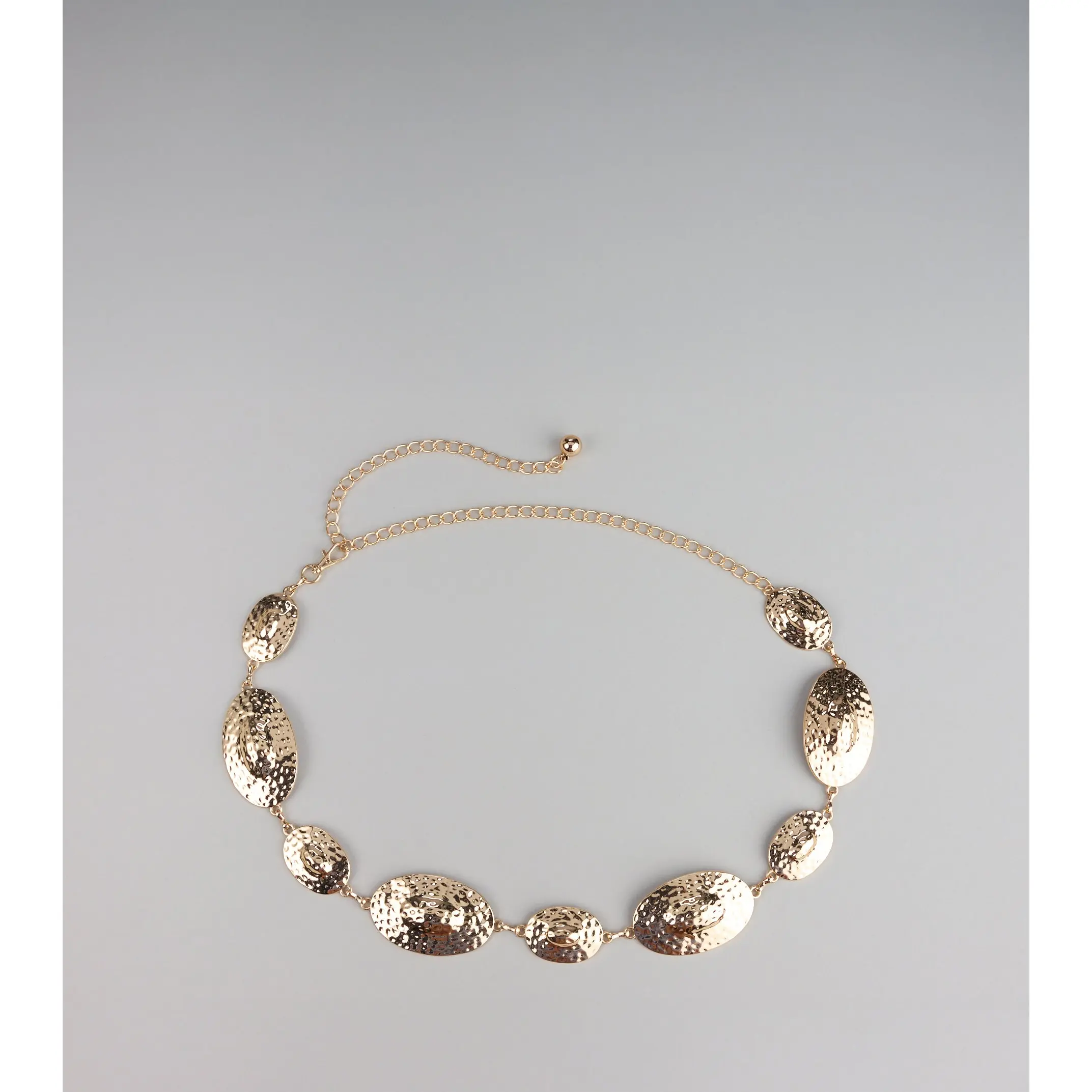 Bold Shine Etched Concho Chain Belt