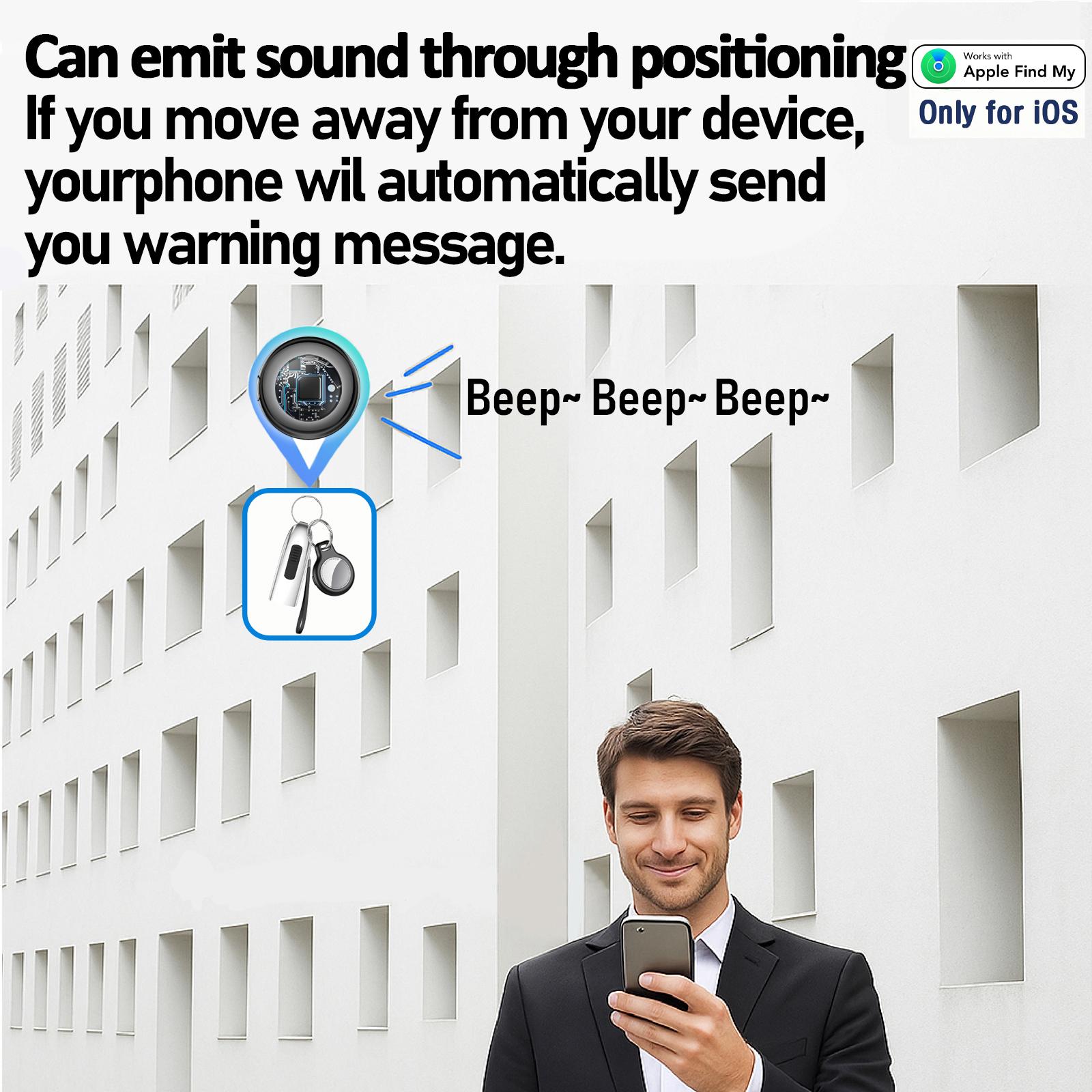 [Spring Deals]Tukio Tx02 GPS Tracker (iOS Only) for Cars & Pets - Mini Clear Design, Weatherproof Case, Anti-Lost Device, Works with Apple Find My (iOS Only), No Monthly Fees, IP67 Waterproof, Replaceable Battery Remote Bluetooth Protection