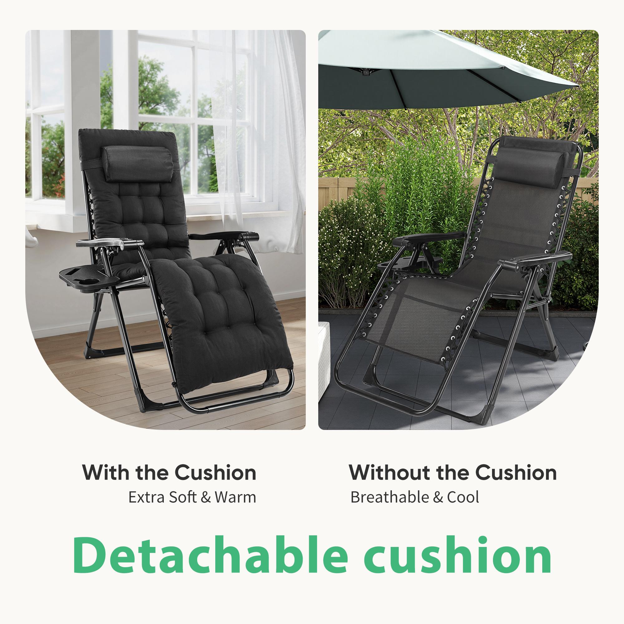 Outdoor Zero Gravity Soft Cushion Folding Chair, Double Elastic Straps, Breathable Mesh, Removable Seat Cushion And Headrest, 90°-170° Adjustment, Suitable For Courtyards, Parks, Camping Outdoor Zero Gravity Soft Cushion Folding Chair, Double Elastic Straps, Breathable Mesh, Removable Seat Cushion And Headrest, 90°-170° Adjustment, Suitable For Courtyards, Parks, Camping