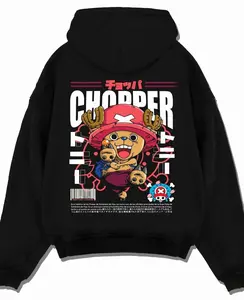 Adult & Youth One Piece Hoodie – Tony Tony Chopper Retro Doctor Pirate Poster Design with Pink Hat & Skull Mark, Men & Women Unisex Top, Graphic Hoodie, Anime Fan Apparel, Casual Comfort