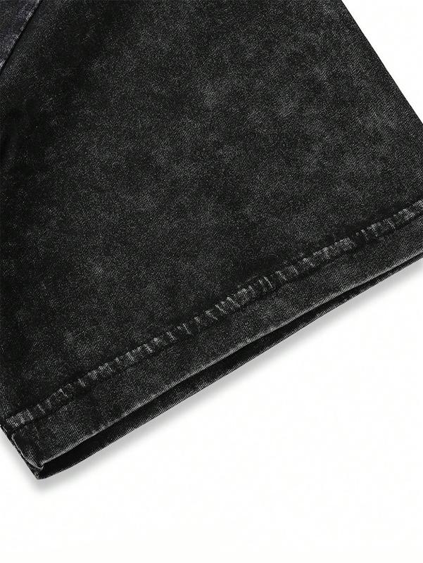 Men's Vintage Washed "I AM MUSIC" Text Pattern T - Shirt, Match Graphic Concert T - Shirt Style Valentine's Day Valentine's Day gift hooded sweatshirt festival gift round-neck sweatshirt