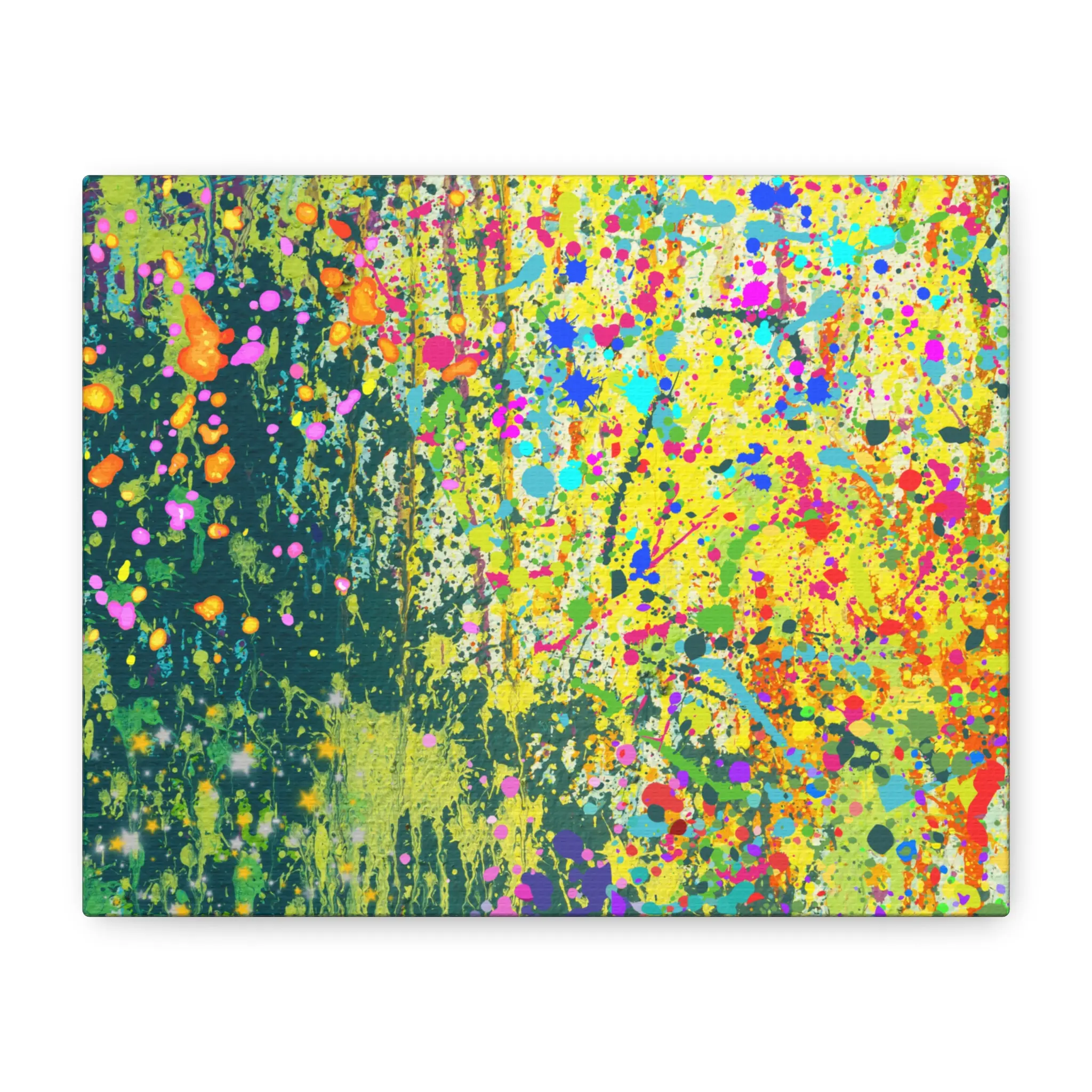 Color Burst Abstract Canvas – Vibrant Paint Splatter Wall Art for Modern Home Decor Artistic Artwork