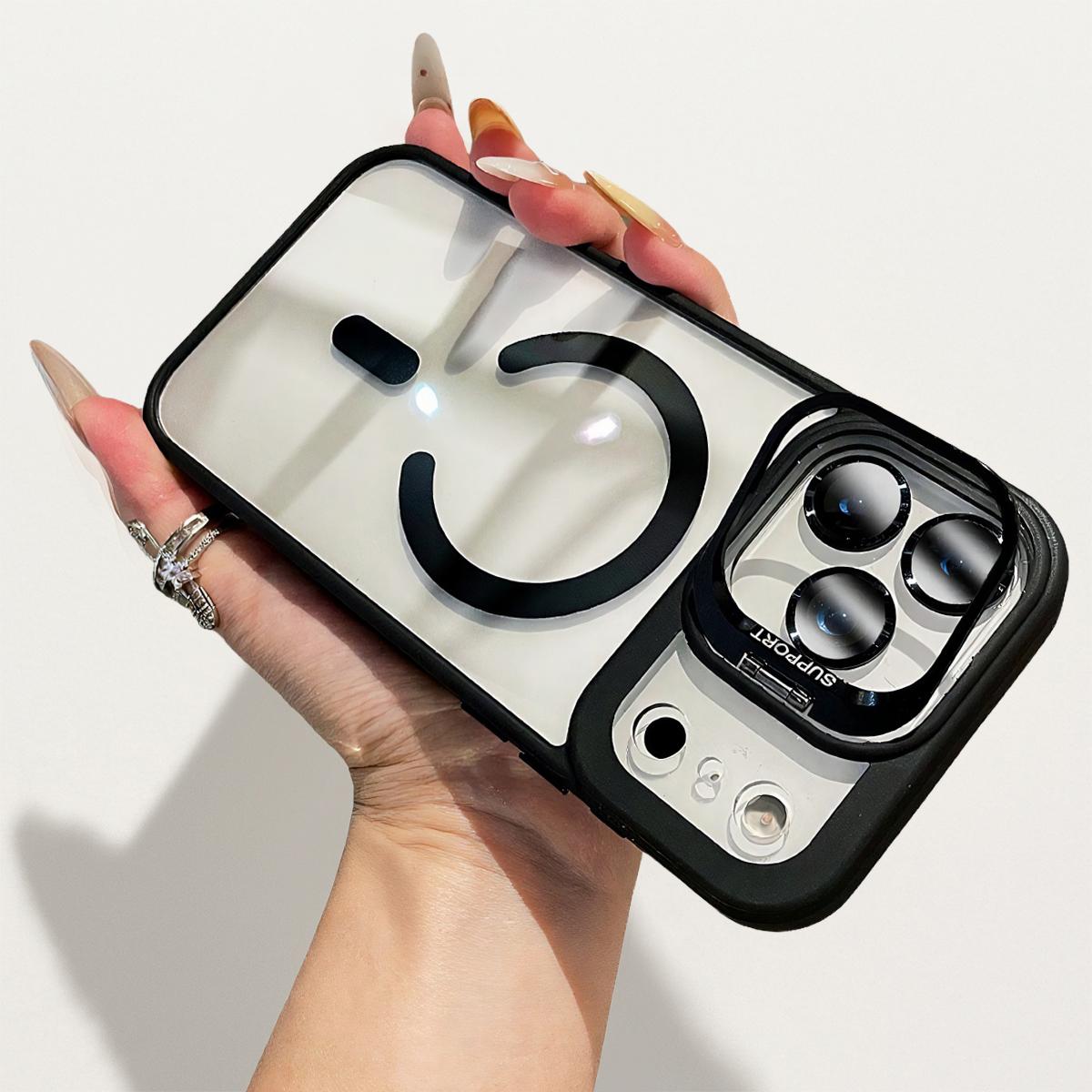 Clear Magnetic Case for iPhone 17 Pro Max 17 Air 16 15 14 13 12 Pro Max with Camera Kickstand Compatible with MagSafe Military-Shockproof Protective Back Cover Drop Protection