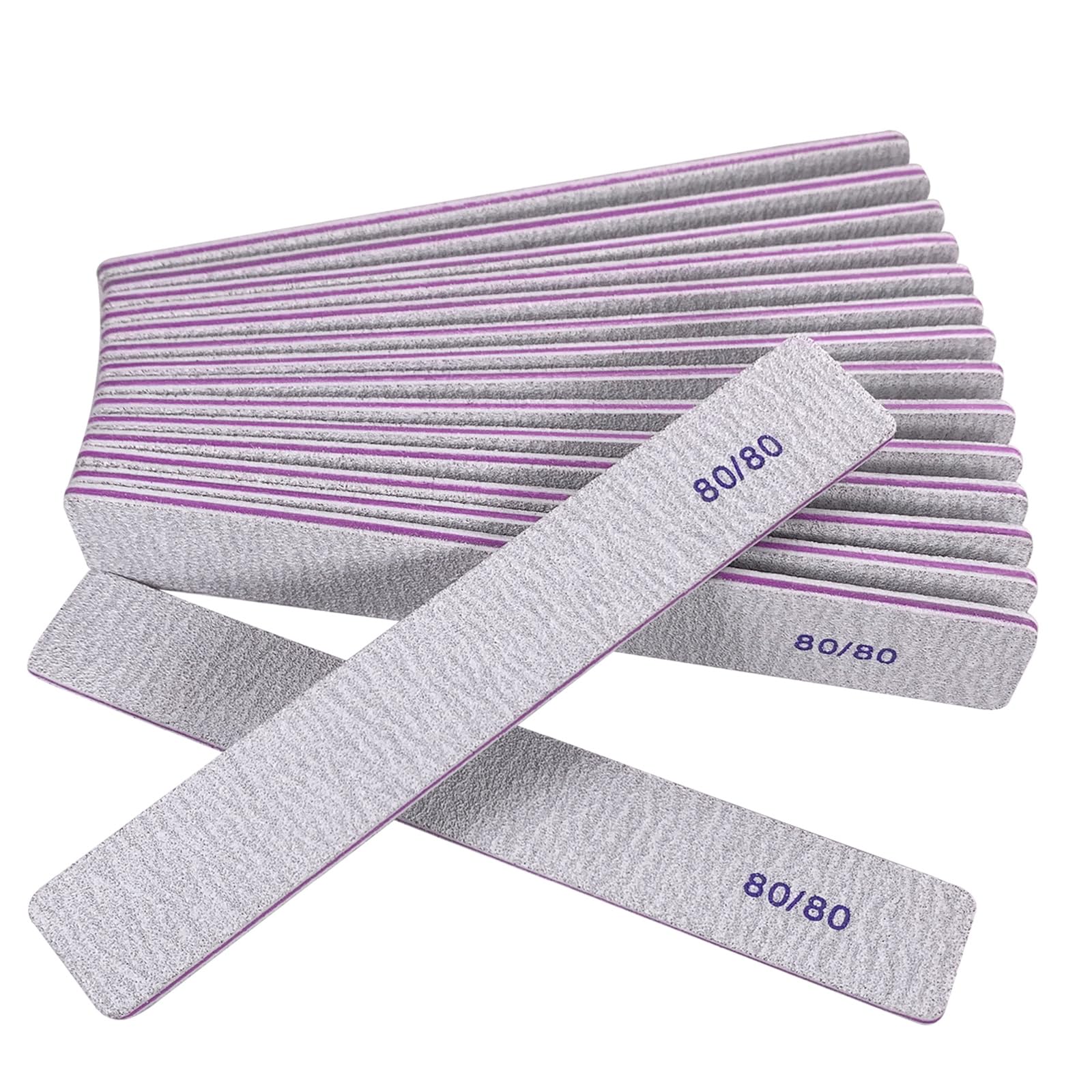 Heavy Coarse Emery Boards for Acrylic Nails and Gel Nails, 80 Grits Double Sided Nail File Emory Professional Nail Filer Reusable Washable