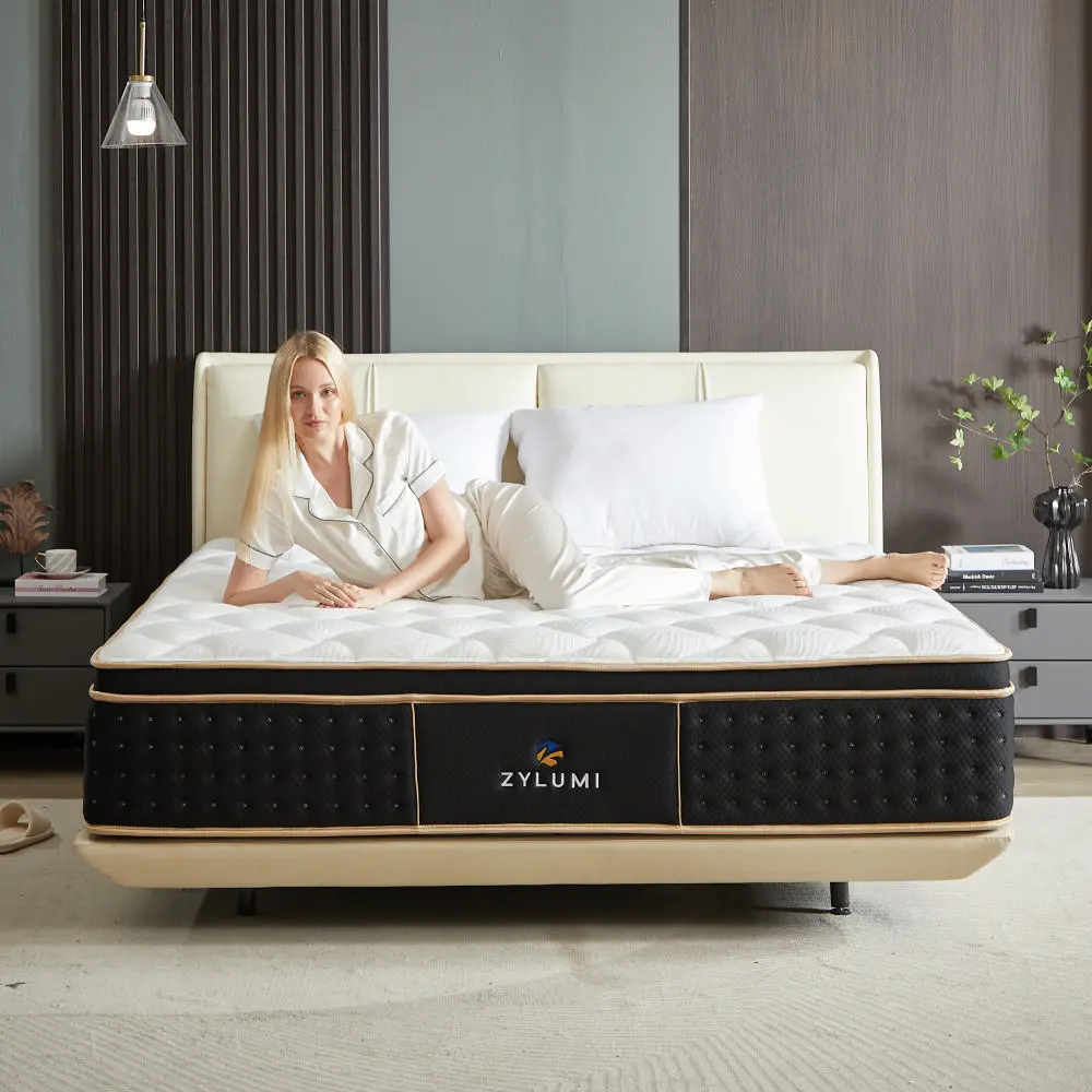 Foldable Hybrid Memory Foam Mattress in a Box - Individually Wrapped Springs, Cooling, Medium Firm, Motion Isolation, Back & Neck Support, for Hot Sleepers - Twin, Full, Queen, King Sizes - Home, Guest Room Use, Memory Foam Mattresses