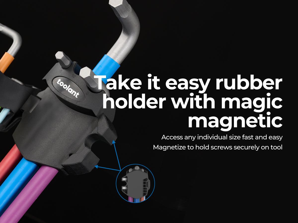 toolant Allen Wrenches Sets 22pcs(Metric&SAE), Extra Long Arm Allen Key Set with Ball End, Unique Patented Design for Magnetizing and Demagnetizing