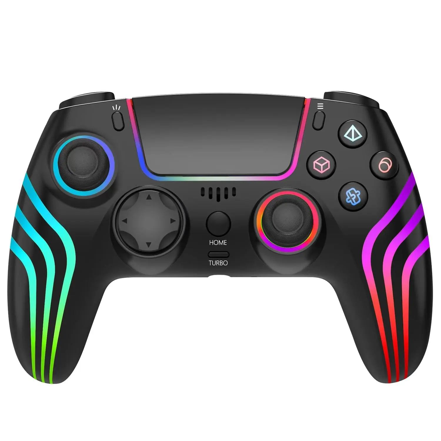 JORREP Anti-Drift PS-5 Pro Controller Hall Effect 7 RGB Colors Dual Vibration Turbo 6 Axis Gyro Programmable Headset Jack 1500mAh Battery Wired Adjustable Gamepad for PS5 Pro PC MAC iOS Android10 Steam Deck Button Remote Colorful 5003B tiktokshopspringglo