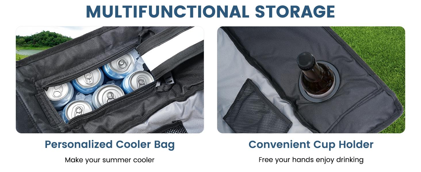 MOPHOTO Rocking Camping Chair,XXL Oversized Folding Fully Padded Outdoor Lawn Chair with Side Pocket,Portable Recliner for Patio, Backyard, Supports 400 lbs