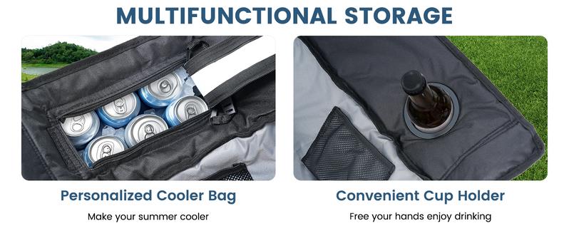 MOPHOTO Rocking Camping Chair,XXL Oversized Folding Fully Padded Outdoor Lawn Chair with Side Pocket,Portable Recliner for Patio, Backyard, Supports 400 lbs