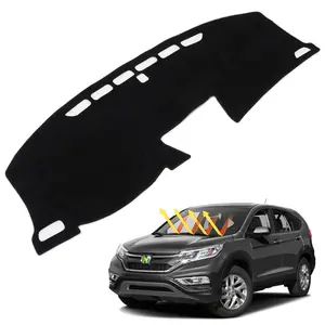 Canvcle 2012-2016 Honda CR-V Dashboard Cover Custom Fit Polyester Dash Mat Non-Slip UV Protection Anti-Glare Sunshade Black Interior Accessories