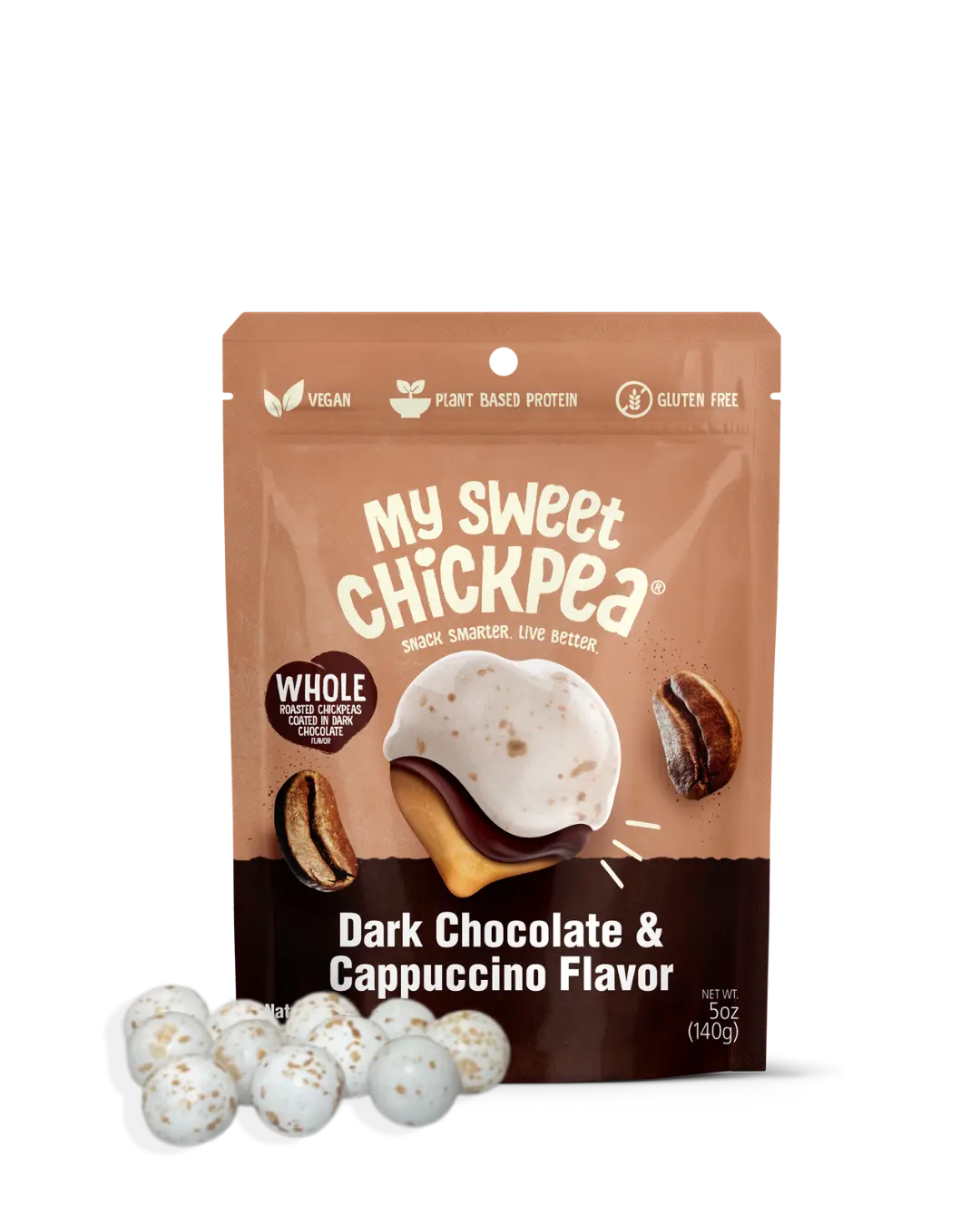 My Sweet Chickpea - Dark Chocolate & Cappuccino Flavor Vegan Plant Based Protein Gluten Free Snack