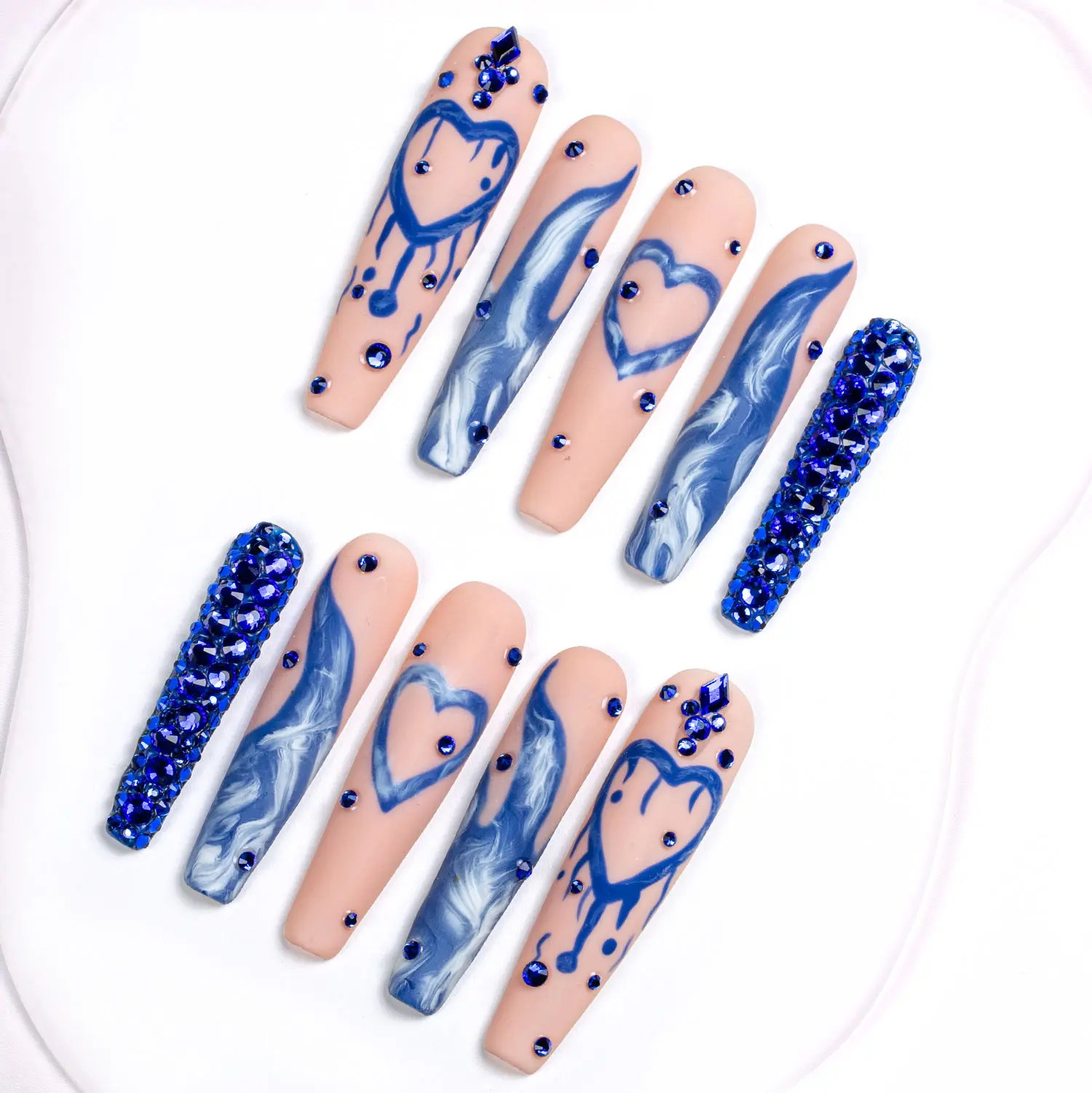 Lovful Coffin Long Length 2.2" Spellbinding Handmade Acrylic Press On Nails | 10PCS Reusable, Salon Quality,H22-H211 #DealsForYouDays