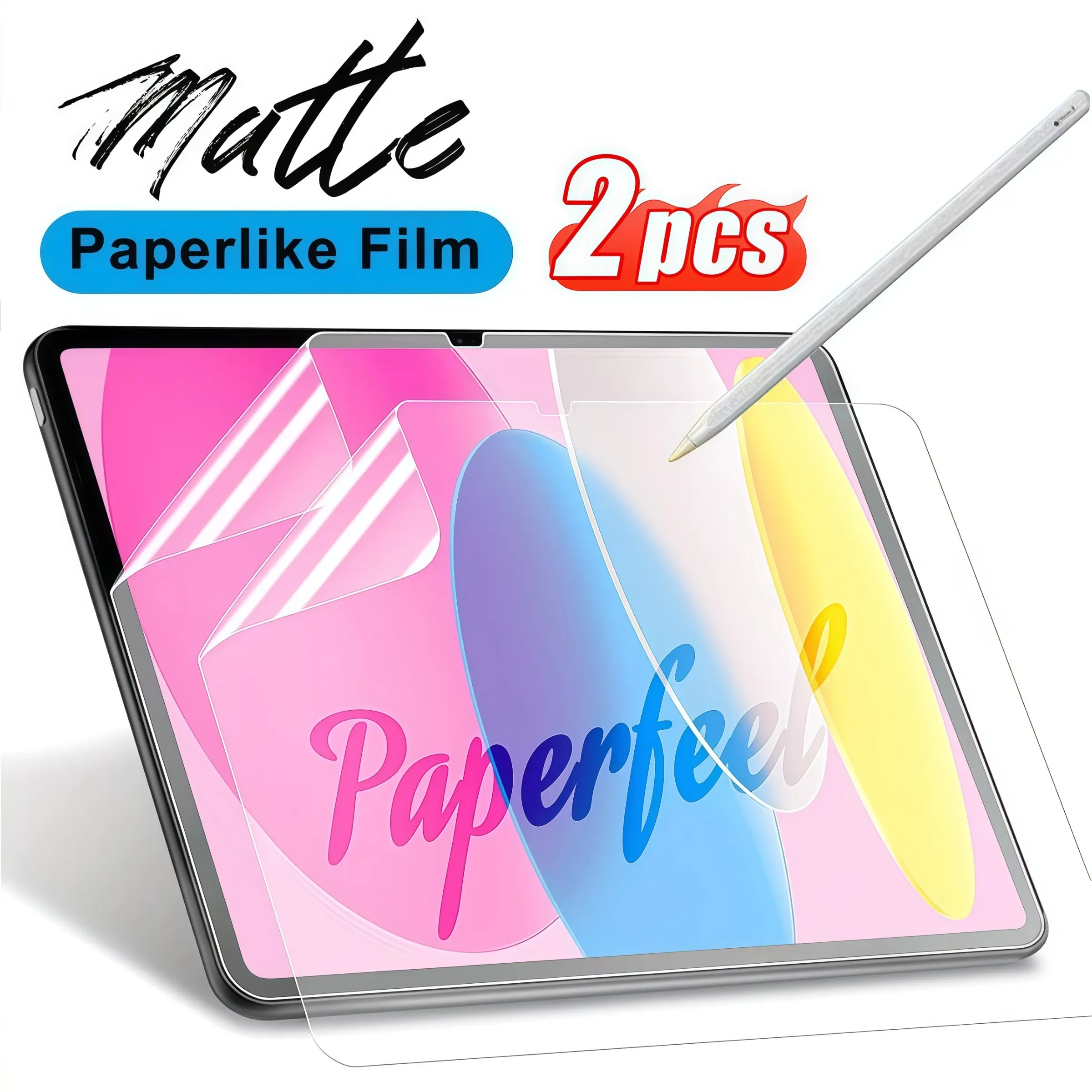 2-Pack Matte Paper-Like Screen Protector Film for iPad Pro 11-Inch M5 M4 Air 11-Inch M3 M2 A16, Compatible with iPad 10th 9th 8th, Tablet Screen Protectors, Ipad Screen Protector Paperlike Protective Film