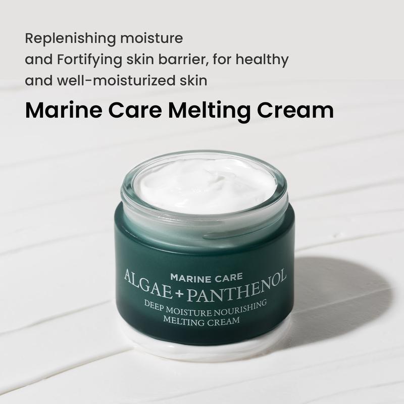 [Heimish] Marine Care Deep Moisture Nourishing Melting Cream (55ml/ 1.85 fl. oz) with Algae + Panthenol, Hydrating & Anti-Aging, Korean Skincare Springtok Moisturizer