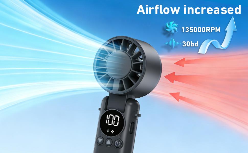 Portable Handheld Fan, 5000mAh Rechargeable Mini Personal USB Fan with LED Display & Foldable Design, 199-Speed Powerful Battery Operated Travel Fan for Women, Outdoor, Office Black Protection Protection Protection Portable Handheld Fan, 5000mAh Rechargeable Mini Personal USB Fan with LED Display & Foldable Design, 199-Speed Powerful Battery Operated Travel Fan for Women, Outdoor, Office Black Protection Protection Protection