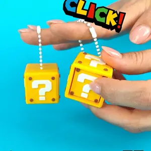 3D Printed - Question Block Clickers / Keychain - Fidget Toy