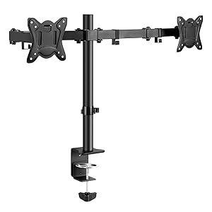 C-MOUNTS Dual Monitor Desk Mount for 2 Screens up to 32 Inch, Fully Adjustable with Free Space and Cable Management   A
