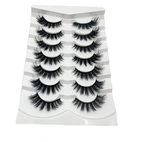 7 Pairs D Curl Artificial Fiber False Eyelashes - Beginner-Friendly DIY Application, Dramatic Wispy Cat Eye, Party Wear & Natural Makeup Look, Enhance Eyes, Free Shipping