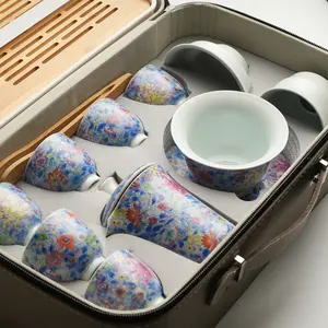 Famille Rose Hundred Flowers in Bloom Tea Set